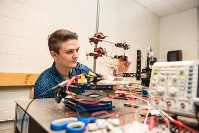 Student in lab